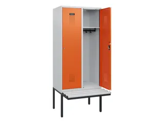 locker met bank,HxBxD 1950x800x815mm,2vak,vak B 400mm,cilinderslot - 1