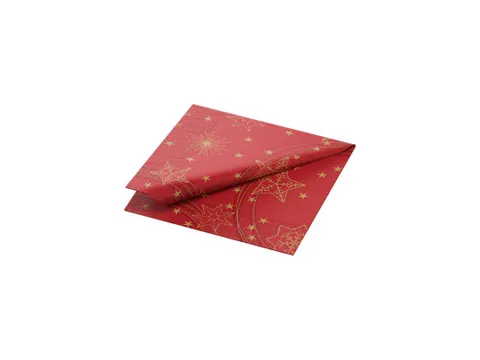 Tissue servet 24x24cm Star Shine Rood 3-laags 20x50s
