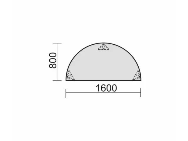 vergadertafel,HxBxD 720x1600x800mm,halfrond,3voeten RAL9006,ronde buis