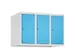 opzetkast,v. locker,3vak.,vak B 250mm,HxBxD 500x750x500mm,vleugeldeur