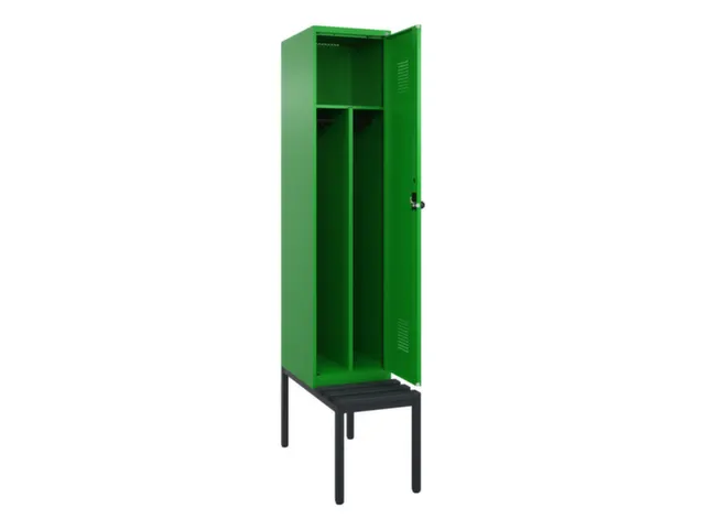 locker met bank,voor scheiding van kleding,HxBxD 2120x400x815mm,1vak