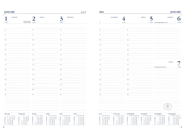 Agenda 2027 Ryam Weekplan Mundior 7dagen/2pagina's zwart