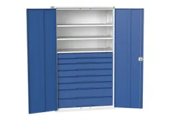 universele kast,HxBxD 2000x1300x550mm,3xStalen bodem,8lade(n)