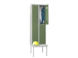banklocker,dubbeldeks,HxBxD 2150x600x800mm,RAL7035,front RAL6011