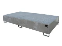 opvangbak,v. 2xIBC,opvangvol. 1000l,HxBxD 435x2650x1300mm,m. rooster