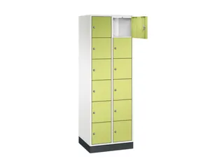 lockerkast,HxBxD 1950x620x500mm,2x6vakken,cil.-slot,sokkel - 1