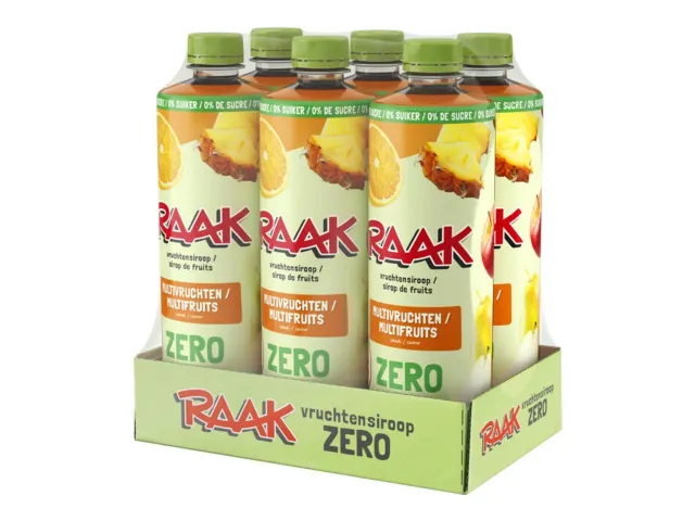 siroop multivruchten Zero Sugar, fles van 75 cl