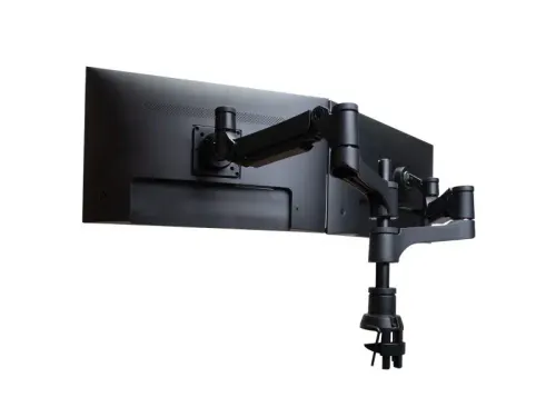 Dubbele Monitorarm R-Go-Tools Caparo 4 gasveer 2 beeldschermen Zwart