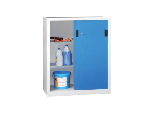 schuifdeurkast,HxBxD 1200x1000x600mm,RAL7035,front RAL5012