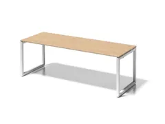 bureau,HxBxD 740x2200x800mm,blad esdoorn,sledeframe verkeerswit