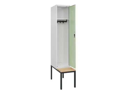 locker met bank,HxBxD 2120x400x815mm,1vak,vak B 400mm,cilinderslot
