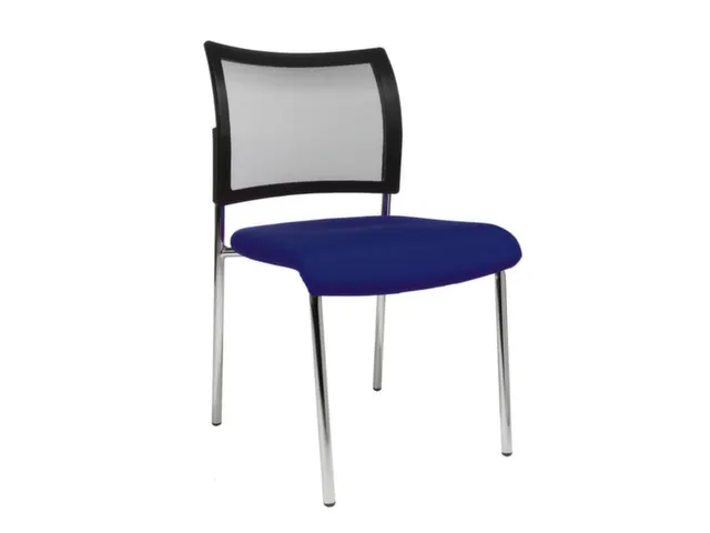 Siège Visiteur Assise Bleu Foncé Dossier Maille Noir Assise Hxlxp 43