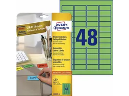 Gekleurde etiketten Avery Zweckform 45.7x21.2mm Groen 960 stuks