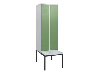 locker met bank,HxBxD 1950x600x815mm,2vak,vak B 300mm,cil.-slot - 1