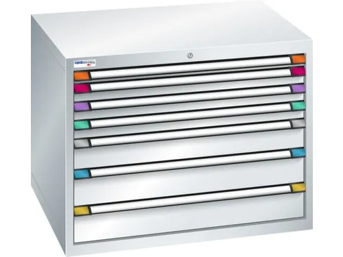 ladekast 800x1005x695mm 7laden cilinderslot RAL7035 front RAL7035