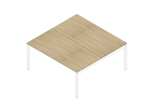 In hoogte verstelbare benchtafel,HxBxD 680-760x1600x1600mm,blad eiken