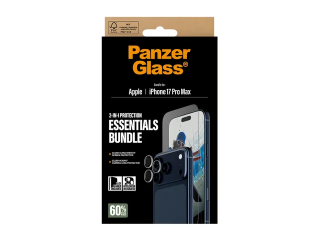 PanzerGlass 2-in-1 Essentials Bundle iPhone 17 Pro Max, Apple, Appl