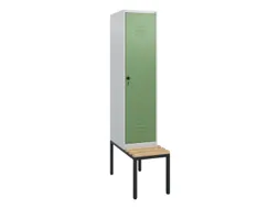 locker met bank,HxBxD 1950x400x815mm,1vak,vak B 400mm,draaigrendel