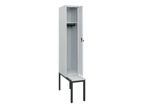 locker met bank,HxBxD 1950x300x815mm,1vak,vak B 300mm,draaigrendel