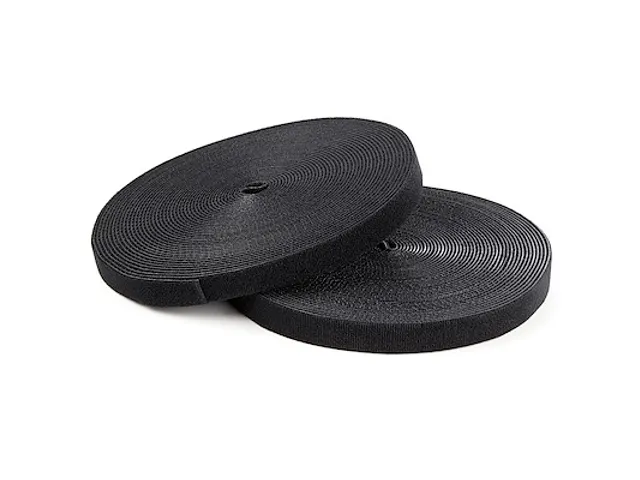 7,6m Bulk Rol Klittenband herbruikbaar zwart op maat te knippen