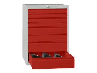 ladekast,HxBxD 1000x715x600mm,8lade(n),cil.-slot,RAL7035,front RAL3000 - 2