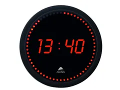 LED Horled moderne digitale zwarte wandklok 30 cm.
