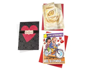 Wenskaart Paperclip huwelijksjubileum navulset à 6 stuks - 1