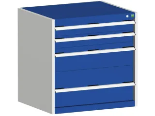 ladekast HxBxD 800x800x650mm 4laden zware lasten RAL7035 front RAL5010 - 1