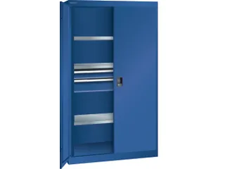 systeemkast,HxBxD 1950x1100x641mm,3xStalen bodem,2lade(n),lak RAL5010 - 2