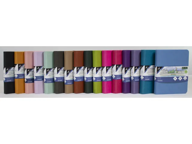 Schetsboek Kangaro A6 hot pink PU HC 80 vel 140gr roomwit met elastiek