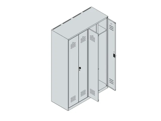 locker voor scheiding van kleding,HxBxD 1850x1200x500mm,4vak