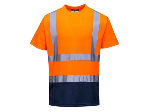 Portwest S378 T-shirt, oranje/marineblauw, maat XL, per stuk
