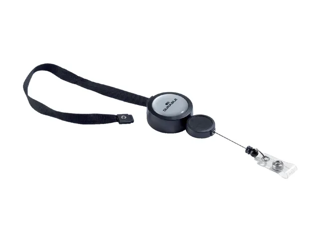 Textielkoord Durable 8229 met afrolmechanisme 90cm zwart