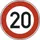 verkeersbord,maximumsnelheid 20km/h,conform StVO,aluminium