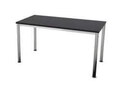 Vergadertafel Hxbxd 74x140x70cm 4-poots Verchroomd Cc-zwart