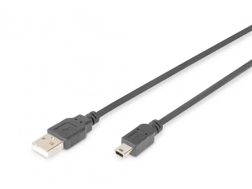 USB 2.0 Aansluitkabel Type A - Mini B (5-pins) St/St 1,8m Zwart