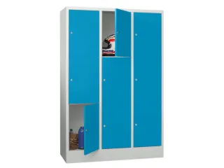 lockerkast,HxBxD 1850x1200x500mm,3x3vakken,RAL7035,front RAL5012 - 2