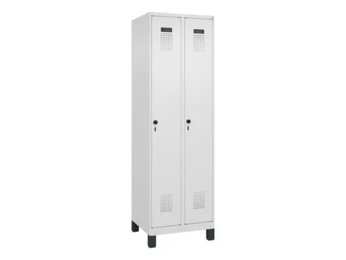 locker,HxBxD 1950x600x500mm,2vak,vak B 300mm,draaigrendel,voeten
