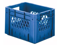 Euronorm Stapelkrat Blauw 270x400x300mm 23.3l Opengewerkt/Bodem Gesl.