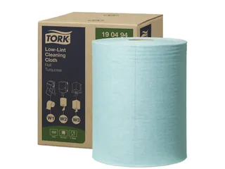 Tork 190494 Low-Lint Combirol Reinigingsdoek W1 1-laags Turquoise - 1