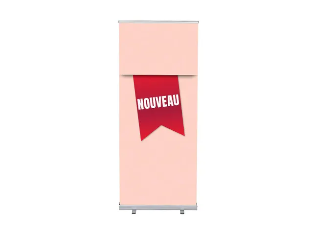 Roll-Banner 85x200 complete set met print "NOUVEAU" Rood