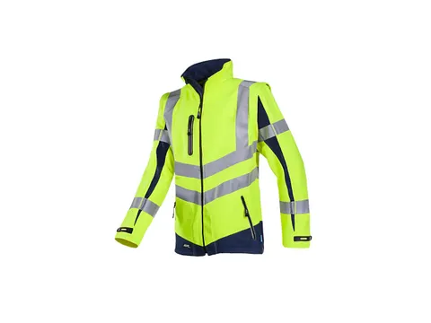 Sioen Malden 724Z hi-vis softshell vest, geel/marineblauw, maat S, per
