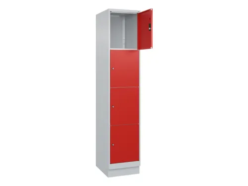lockerkast,HxBxD 1950x400x500mm,1x4vakken,vak B 400mm,cil.-slot,sokkel