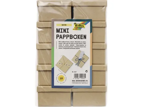 Doos karton Folia mini 7,5x7,5x4,5cm 10 stuks kraft