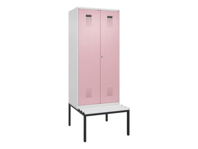 locker met bank,voor scheiding van kleding,HxBxD 2120x800x815mm,2vak