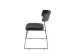 chaise rembourrée Piètem. semelles noir assise similicuir noir