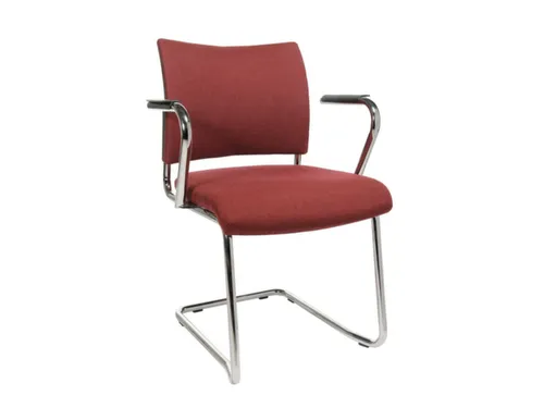 Bezoekersstoel Armleuningen Bordeauxrood Stof Zitting 450x480x450mm