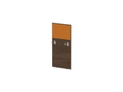 baliepaneel bureau aanbouw links 600mm NV bruin hickory BN3005-geel