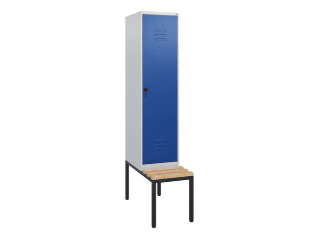 locker met bank,HxBxD 1950x400x815mm,1vak,vak B 400mm,draaigrendel