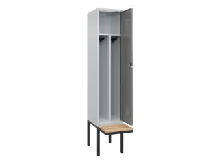 locker met bank,voor scheiding van kleding,HxBxD 2120x400x815mm,1vak - 1